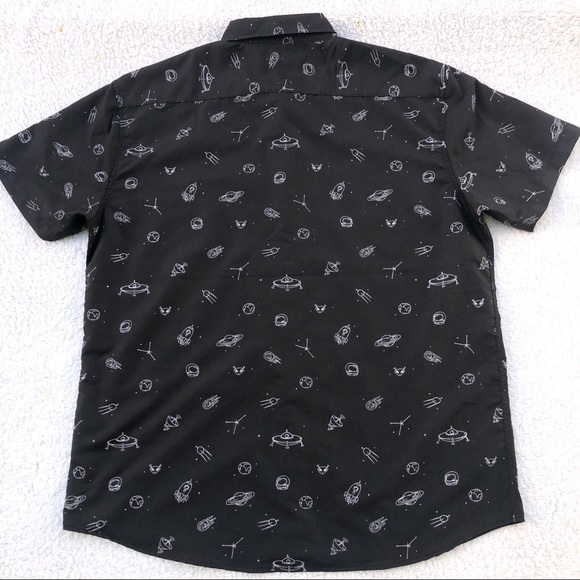 Molokai shirt button down alien outer space spaceship rocket print men’s XXL NWT - Picture 4 of 9